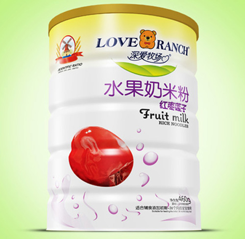   深愛牧場紅棗蓮子水果奶米粉鐵聽