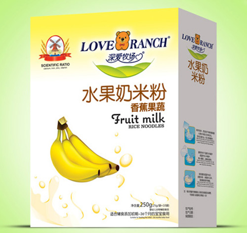 深愛牧場香蕉果蔬水果奶米粉盒裝