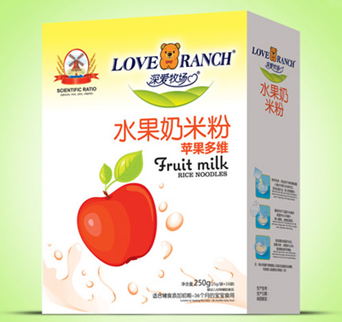   深愛牧場蘋果多維水果奶米粉盒裝