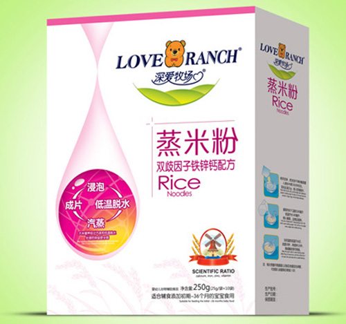 深愛牧場雙歧因子鐵鋅鈣蒸米粉盒裝