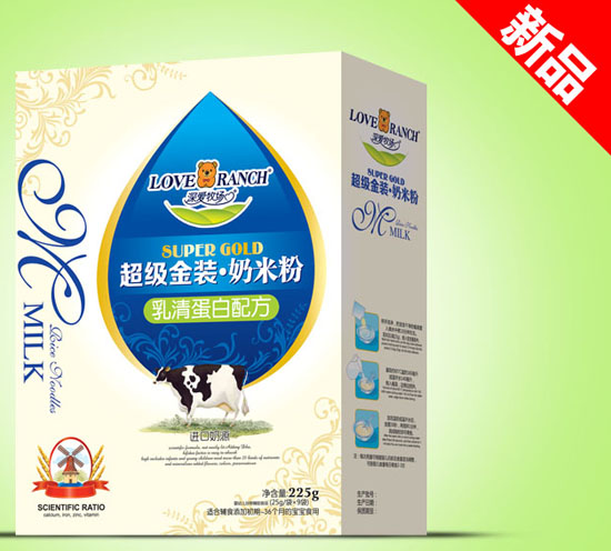   深愛牧場乳清蛋白超級金裝奶米粉盒裝