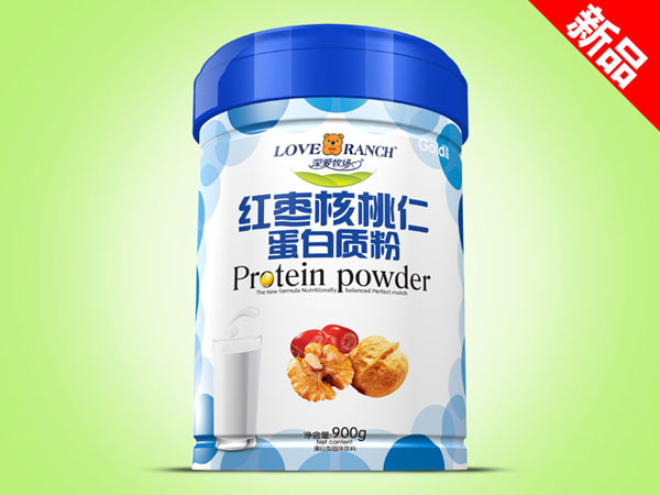   深愛牧場金裝蛋白質粉鐵聽-紅棗核桃仁