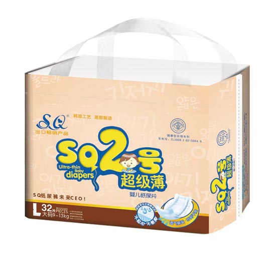  SQ2號超級薄嬰兒紙尿片L碼32片
