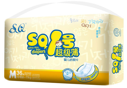  SQ1號超級薄嬰兒紙尿片M碼36片