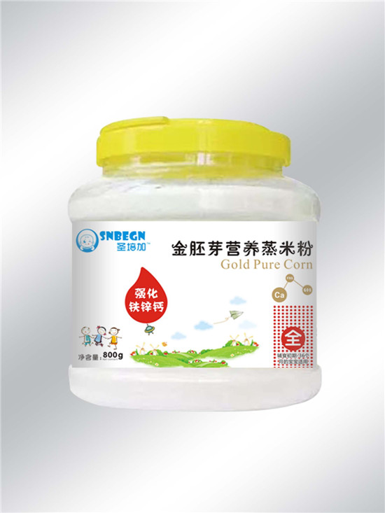    圣培加金胚芽營養(yǎng)蒸米粉強(qiáng)化鈣鐵鋅配方透明大桶裝