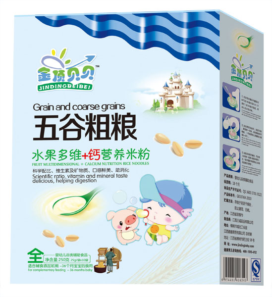  金頂貝貝水果多維+鈣五谷粗糧米粉盒裝