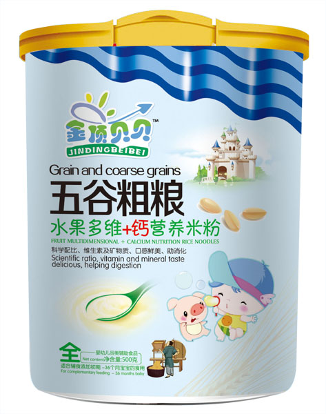  金頂貝貝水果多維+鈣五谷粗糧米粉聽裝