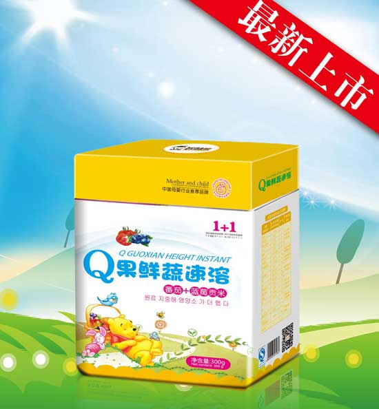   智慧熊番茄+藍莓Q果鮮蔬速溶貢米米粉