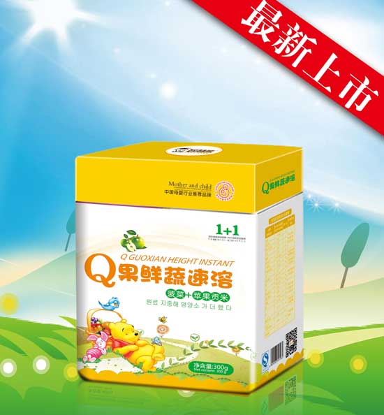   智慧熊菠菜+蘋果Q果鮮蔬速溶貢米米粉