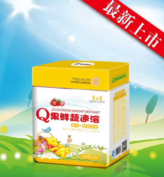   智慧熊番茄+草莓Q果鮮蔬速溶貢米米粉
