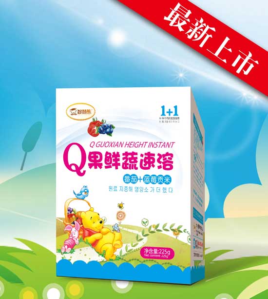   智慧熊番茄+藍莓Q果鮮蔬速溶貢米米粉225g