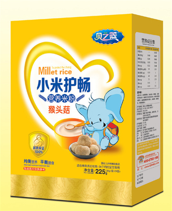   贝之篮猴头菇-小米护畅营养米粉盒装