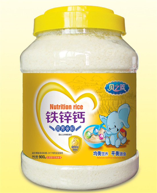  貝之籃鐵鋅鈣900克透明桶營養(yǎng)米粉