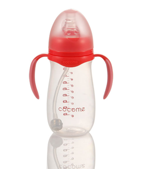  可可萌寬口徑PP握把奶瓶260ML