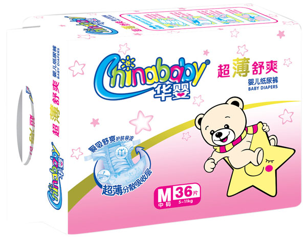  華嬰超薄舒爽嬰兒紙尿褲M36片