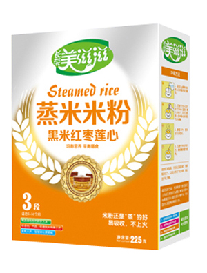   美滋滋黑米紅棗蓮心蒸米米粉