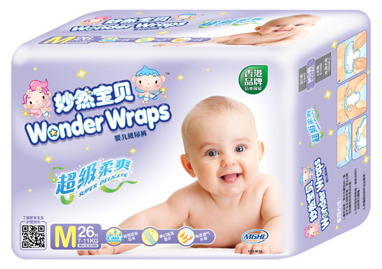 妙然寶貝超級(jí)柔爽嬰兒紙尿褲M碼26片