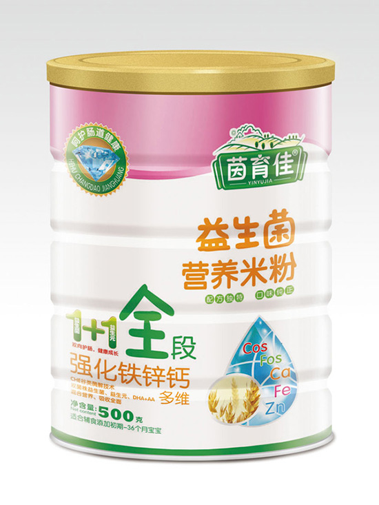   茵育佳強(qiáng)化鐵鋅鈣益生菌營養(yǎng)米粉