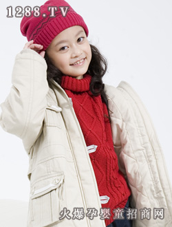 三点水冬季白色女外套|浙江三点水童装有限